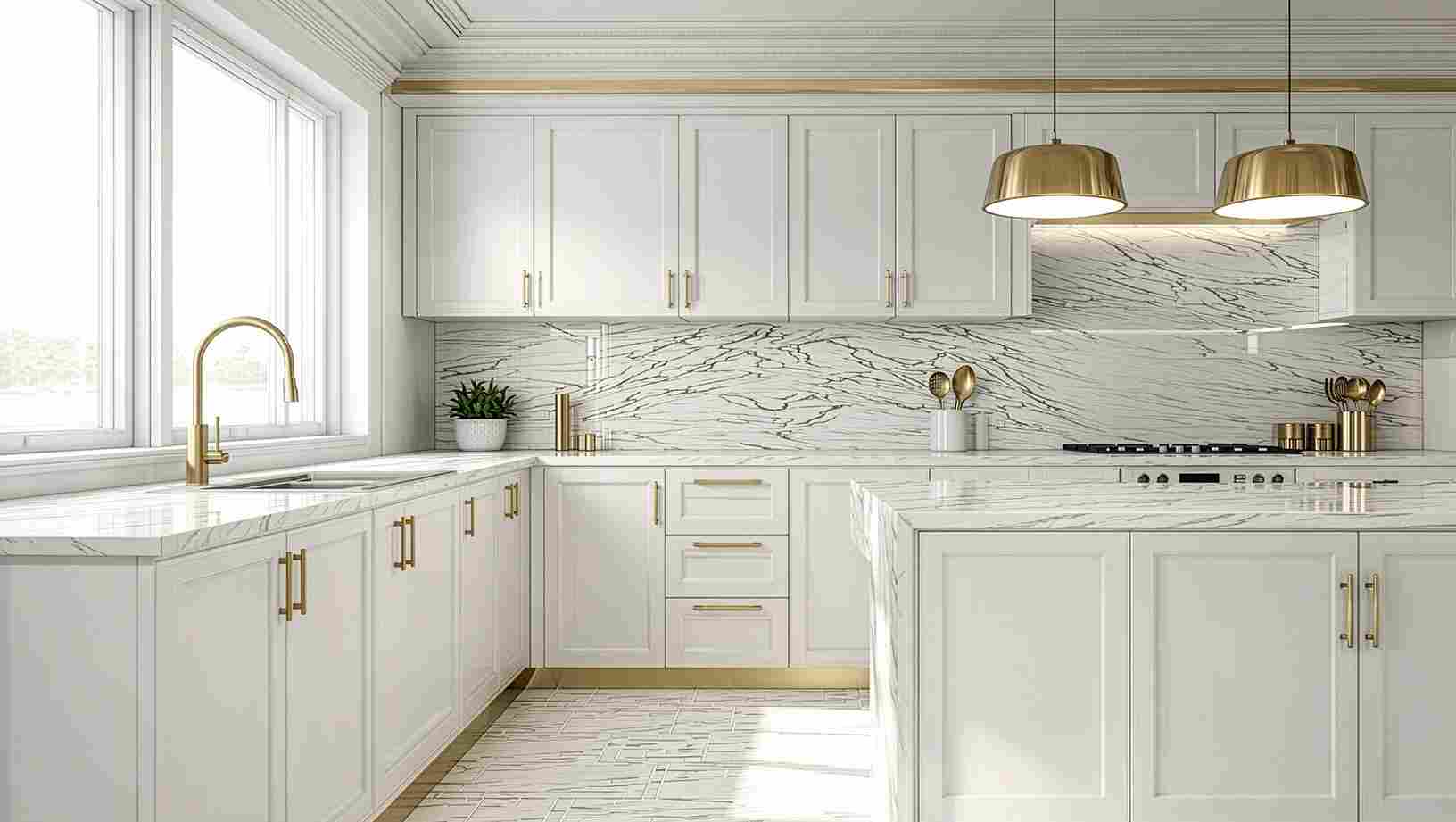 White and Gold Kitchen