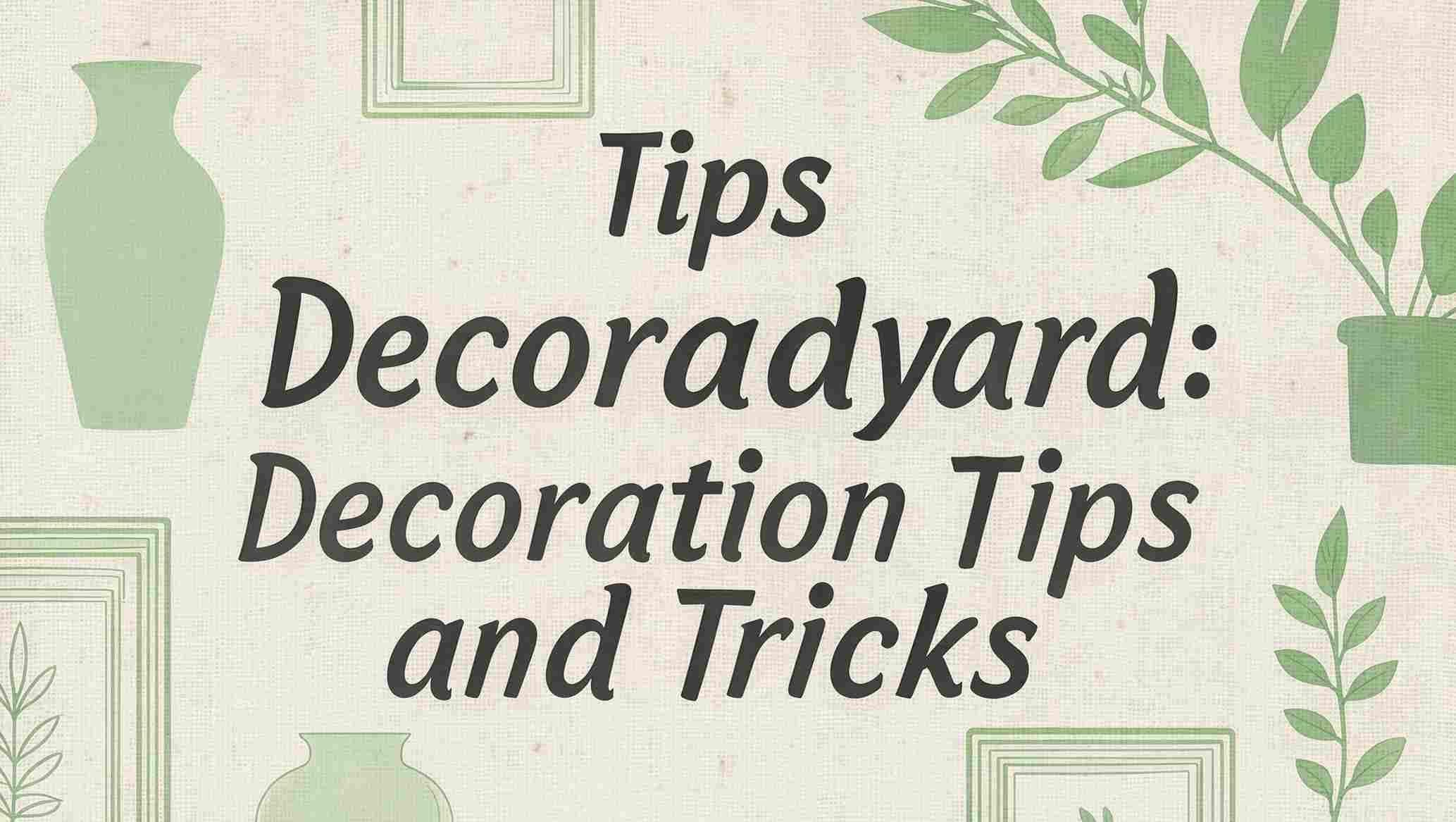 Tips Decoradyard: Decoration Tips and Tricks Guide