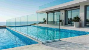 luxury pool fence