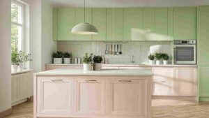 Pink and Green Kitchen